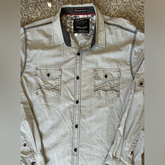 Tranquility and Mayhem Premium Threads in gray, black and red detail size XL - Picture 2 of 10